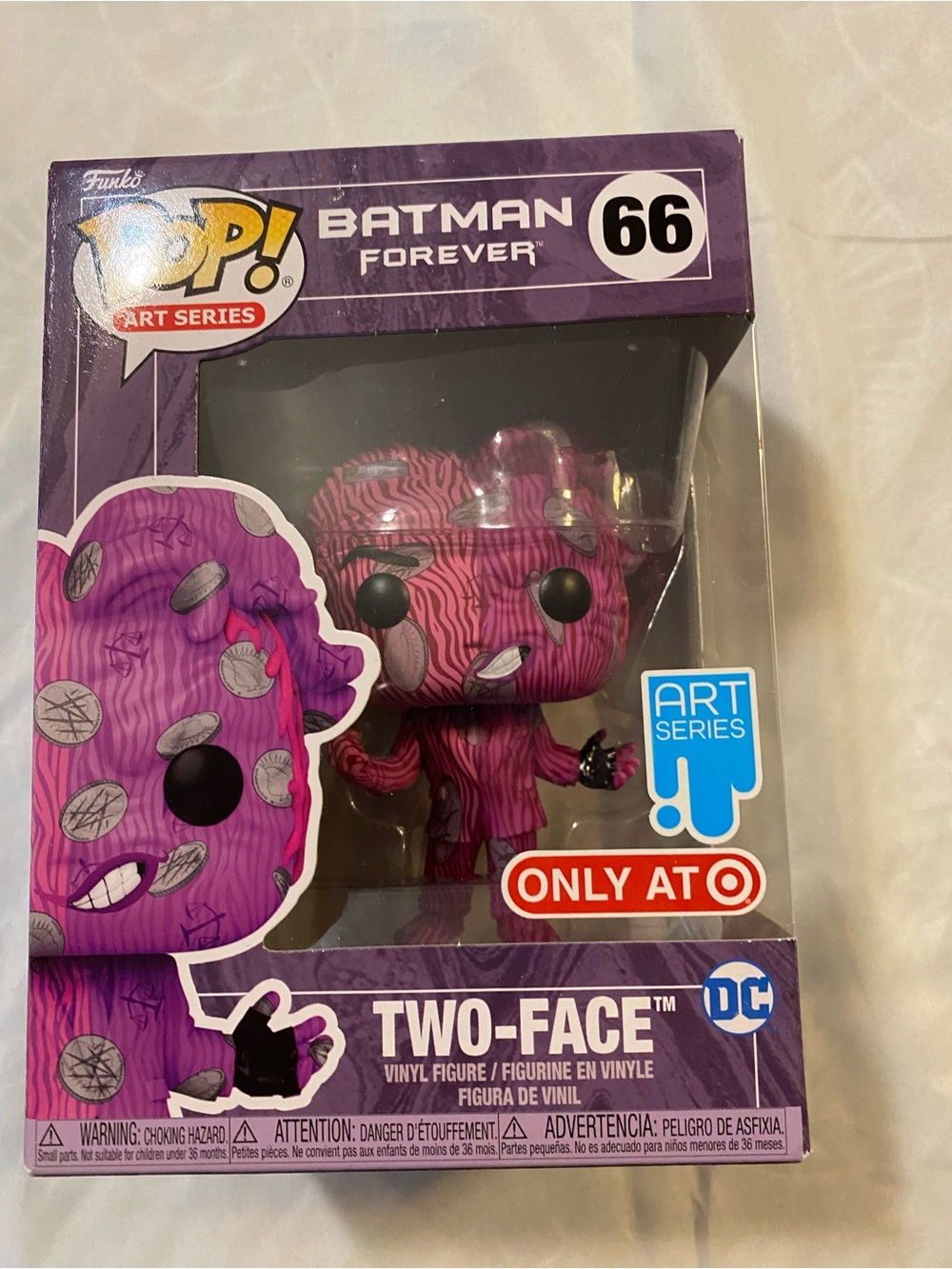 Funko Two-Face Art Series Vinyl Figure — Purple & Pink Woodgrain